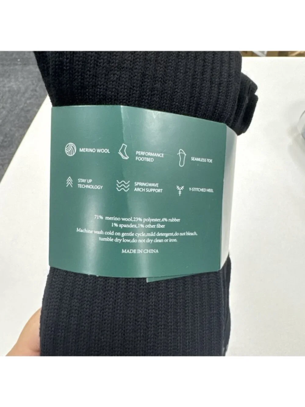 Quince Men's Merino Wool Crew Socks 4-Pack in Black Size XL 12.5-16